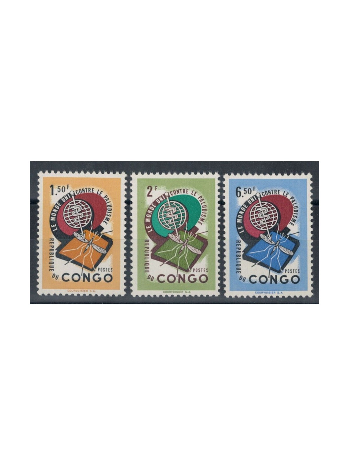 CONGO (KINSHASA) 1962 Lotta contro la malaria 3v MNH**