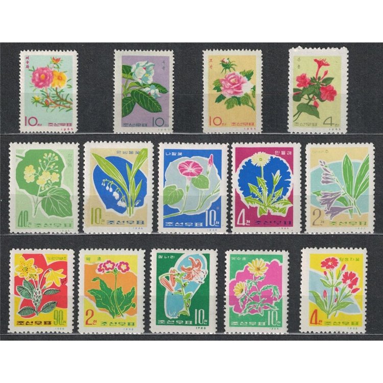 COREA DEL NORD 1965-66 Fiori 14v MNH**