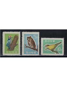 COREA DEL NORD 1961 Serie ordinaria, uccelli 3v MNH**