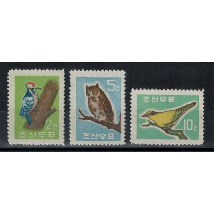 NORTH KOREA 1961 Ordinary set, birds 3v MNH**