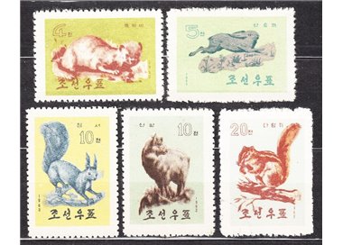 NORTH KOREA 1962-63 Ordinary set, animals 5v MNH**