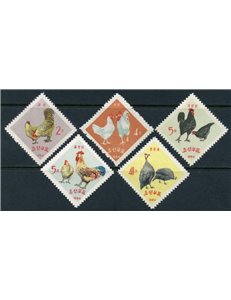 COREA DEL NORD 1964 Serie ordinaria, animali da cortile 5v MNH**