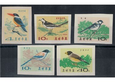 COREA DEL NORD 1965 Uccelli canterini 5v MNH**