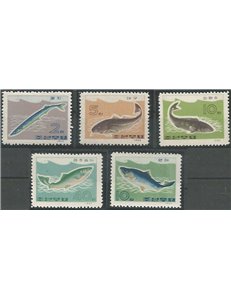 NORTH KOREA 1966 Fish 5v MNH**