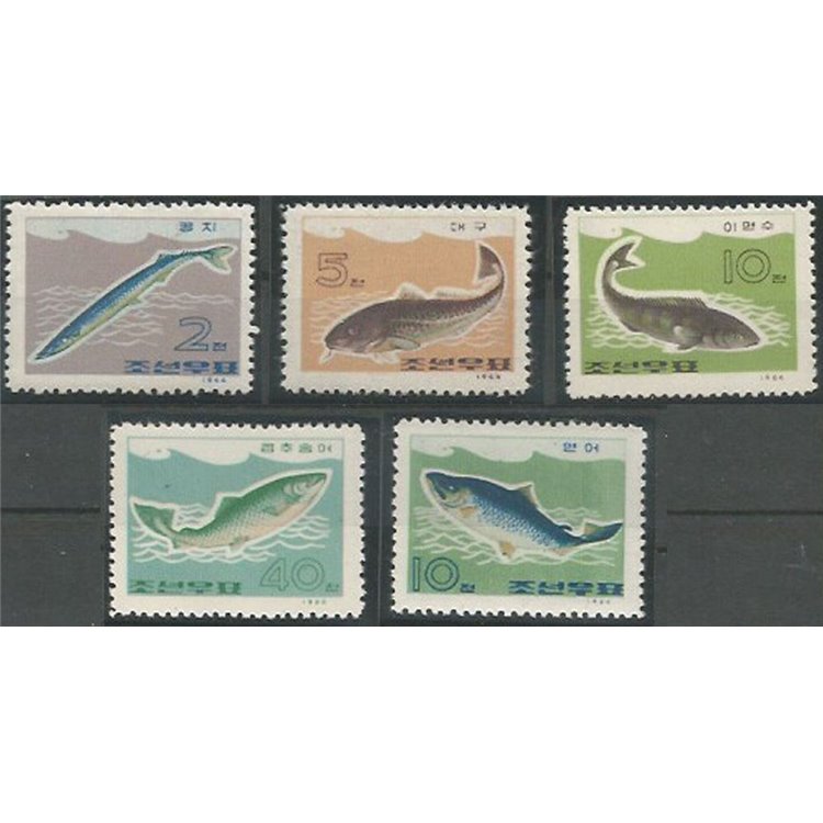 NORTH KOREA 1966 Fish 5v MNH**