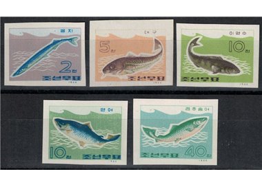 NORTH KOREA 1966 Fish 5v MNH**