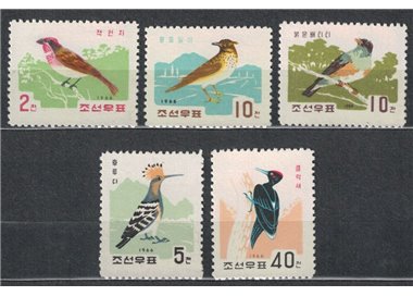 NORTH KOREA 1966 Birds 5v MNH**