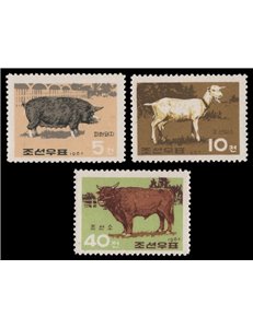 NORTH KOREA 1967 Farm Animals 3v MNH**