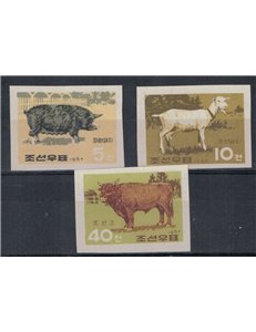 COREA DEL NORD 1967 Animali da fattoria 3v MNH**