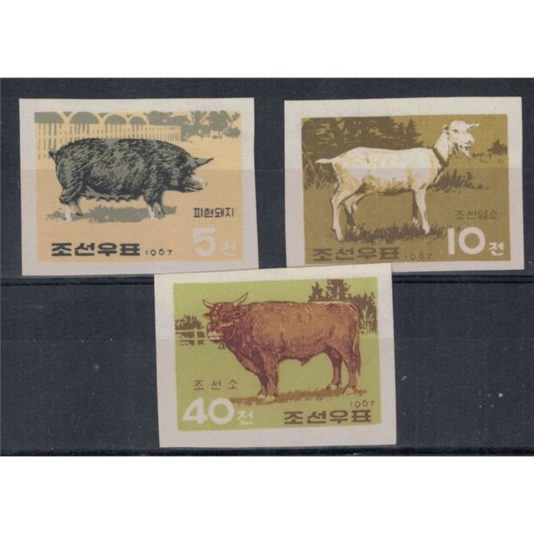 NORTH KOREA 1967 Farm Animals 3v MNH**