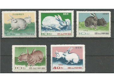 COREA DEL NORD 1969 Conigli 5v MNH**