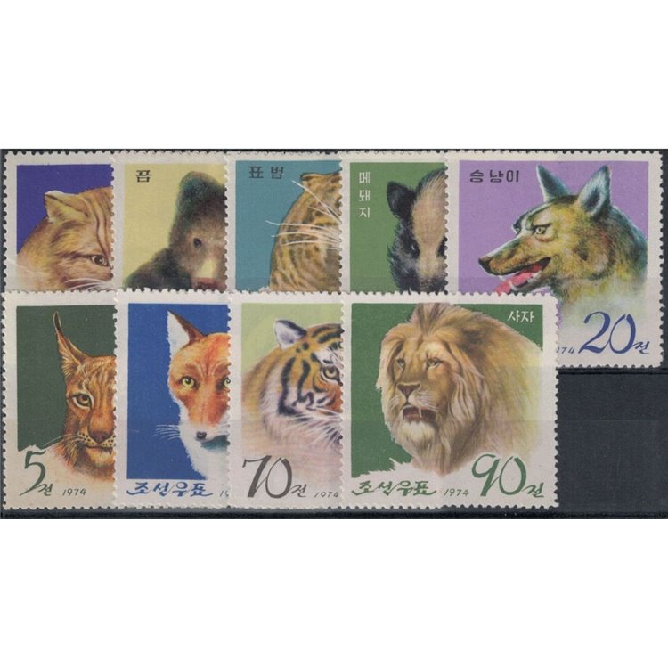 COREA DEL NORD 1974 Pjongjang zoo 9v MNH**