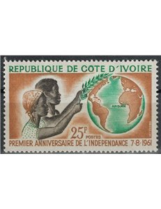 COSTA D'AVORIO 1961 Anniversario dell'Indipendenza MNH**