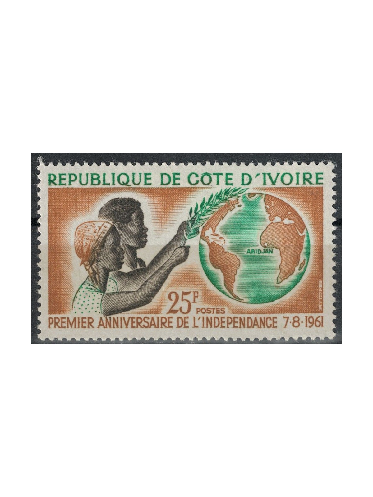 COSTA D'AVORIO 1961 Anniversario dell'Indipendenza MNH**