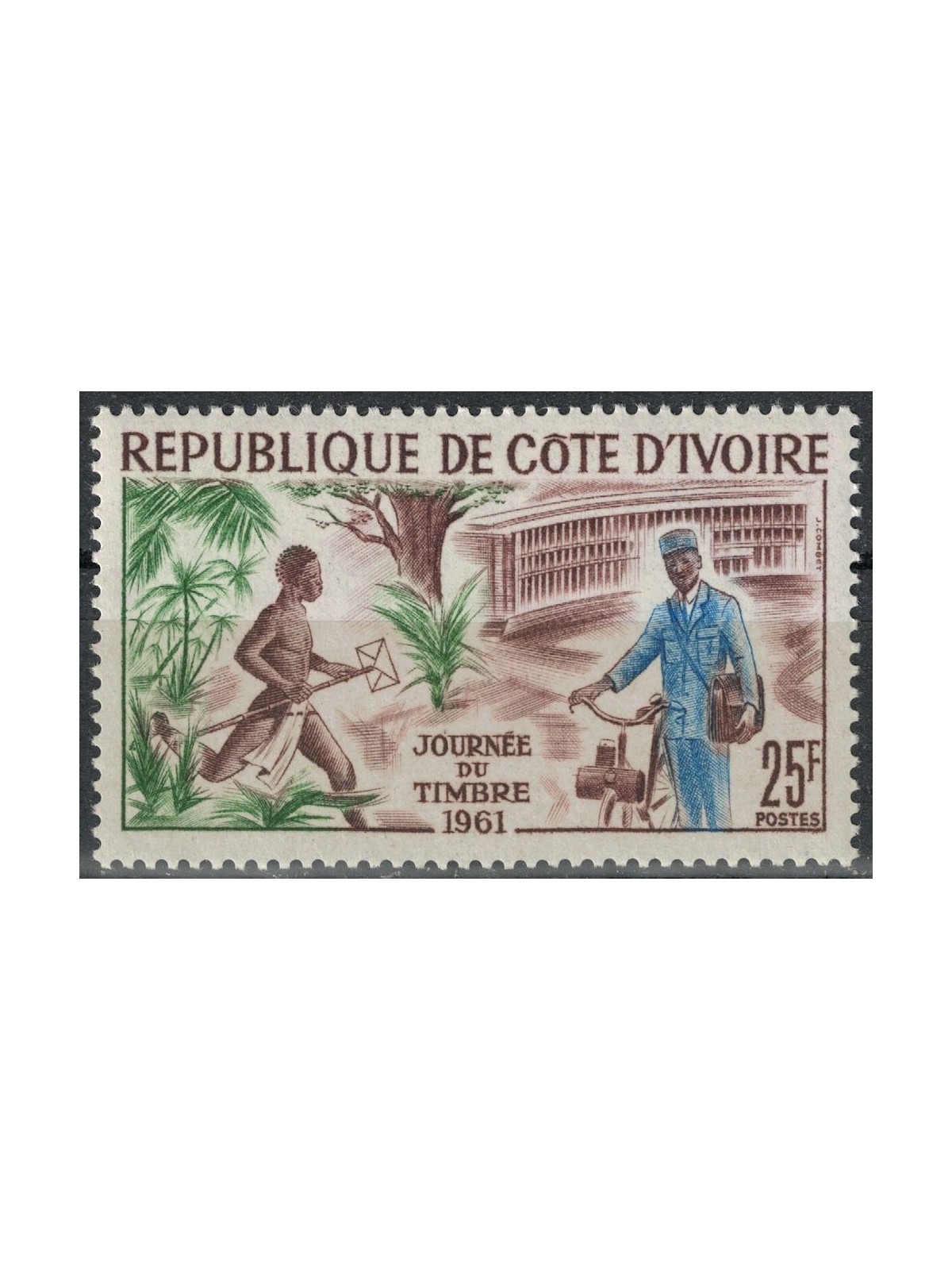 IVORY COAST 1961 Stamp Day MNH**