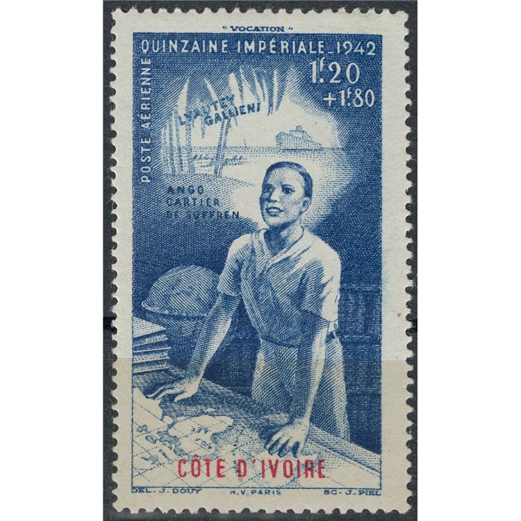 COSTA D'AVORIO 1942 Quinzaine Impériale, posta aerea MNH**