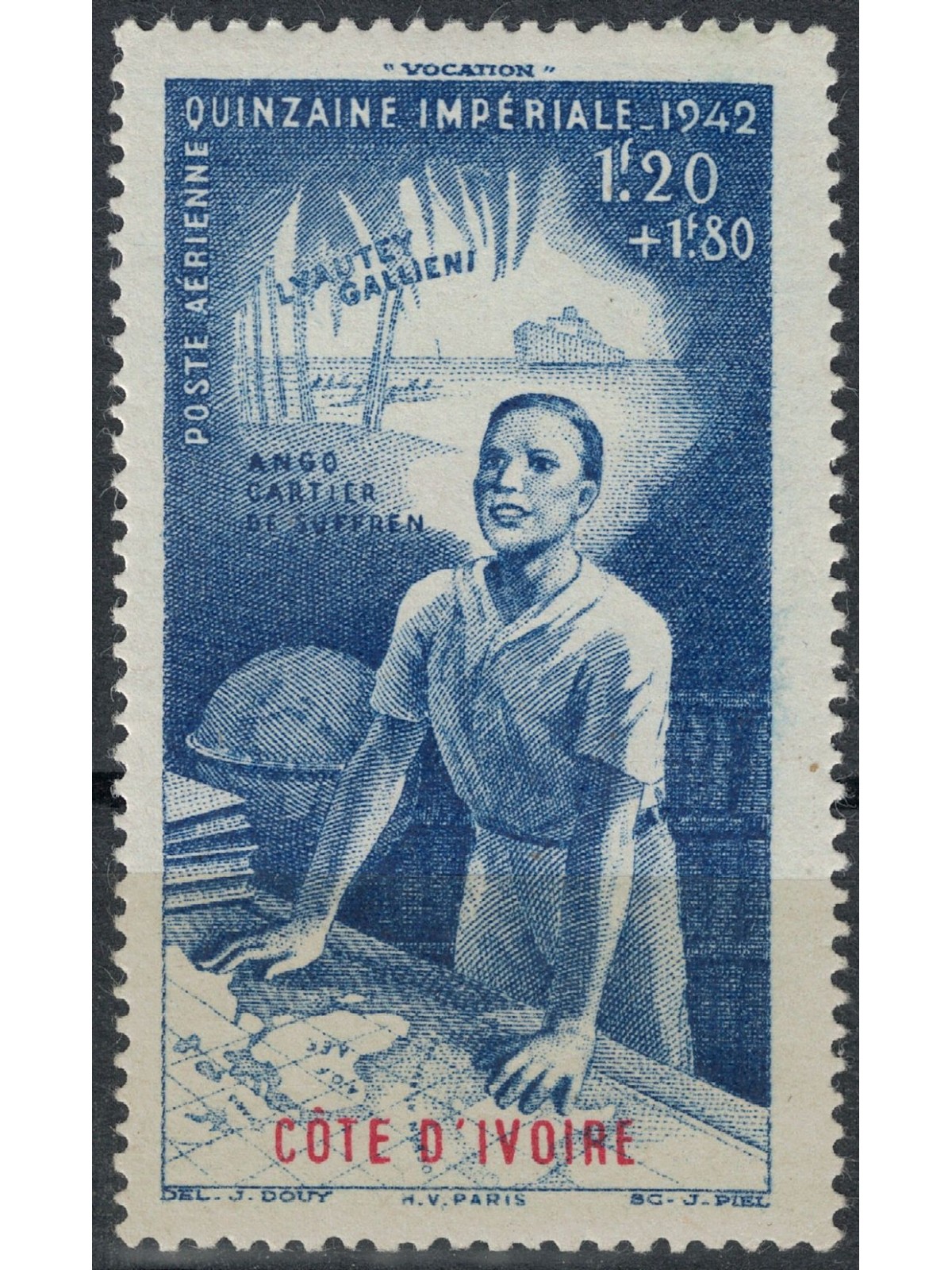 IVORY COAST 1942 Fortnight Imperial Airmail MNH**