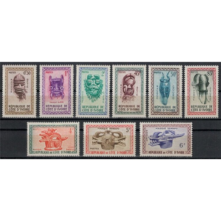 IVORY COAST 1960 9v MNH** masks