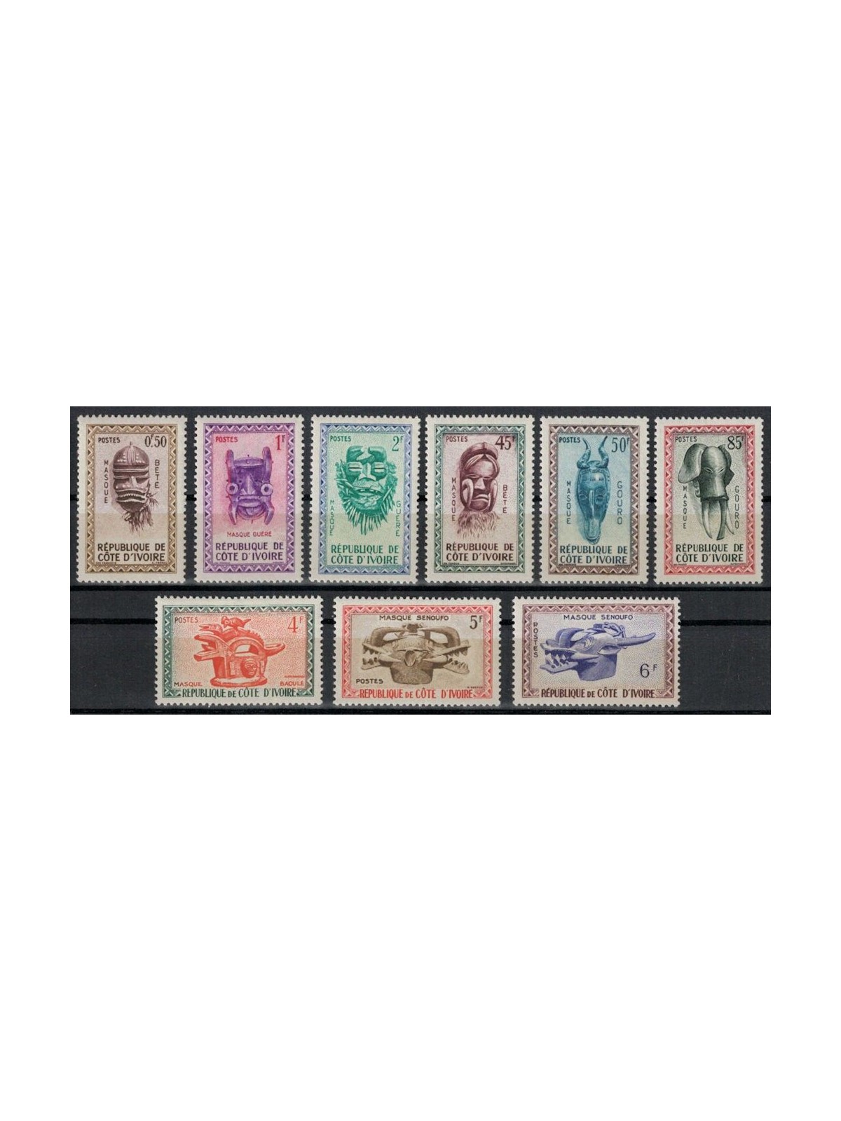 IVORY COAST 1960 9v MNH** masks