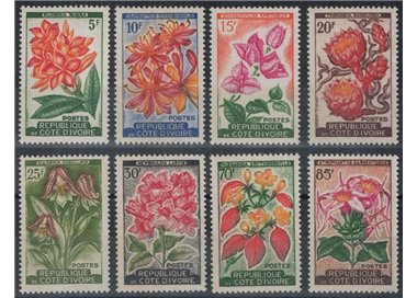 COSTA D'AVORIO 1961-62 Fiori diversi 8v MNH**