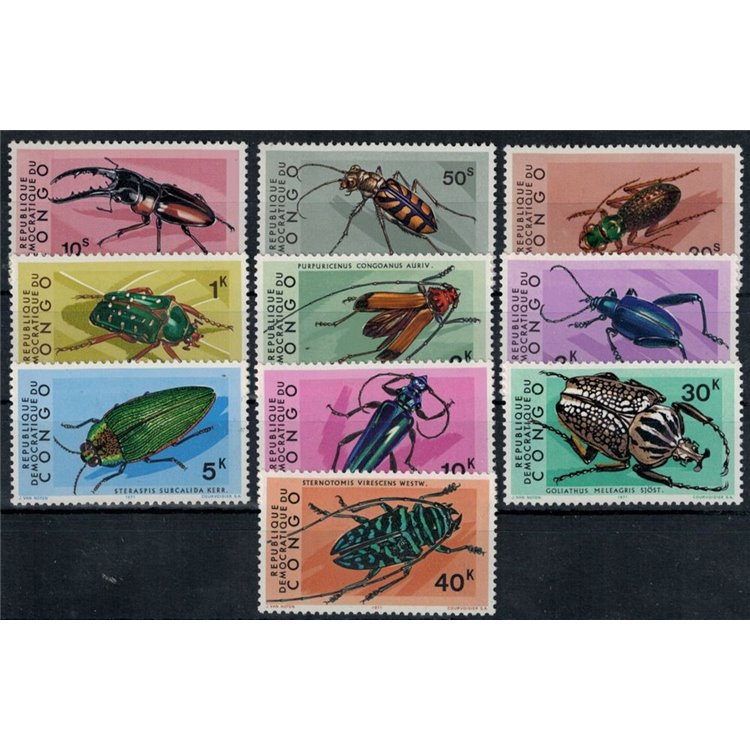 CONGO (KINSHASA) 1971 Fauna, insects 10v MNH**