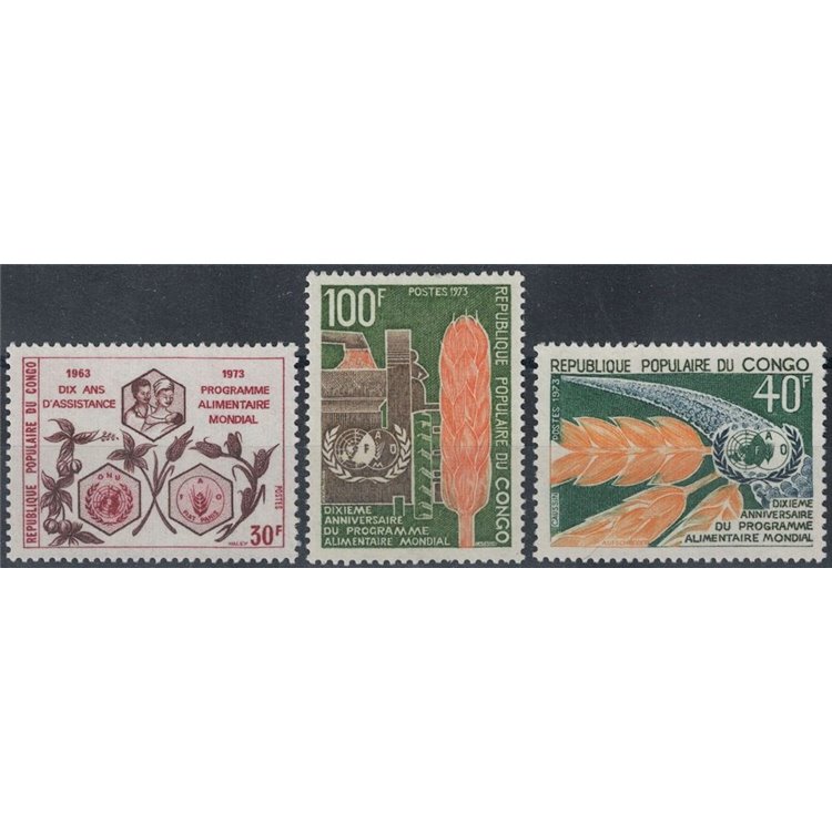 CONGO (BRAZZAVILLE) 1973 Food program 3v MNH**