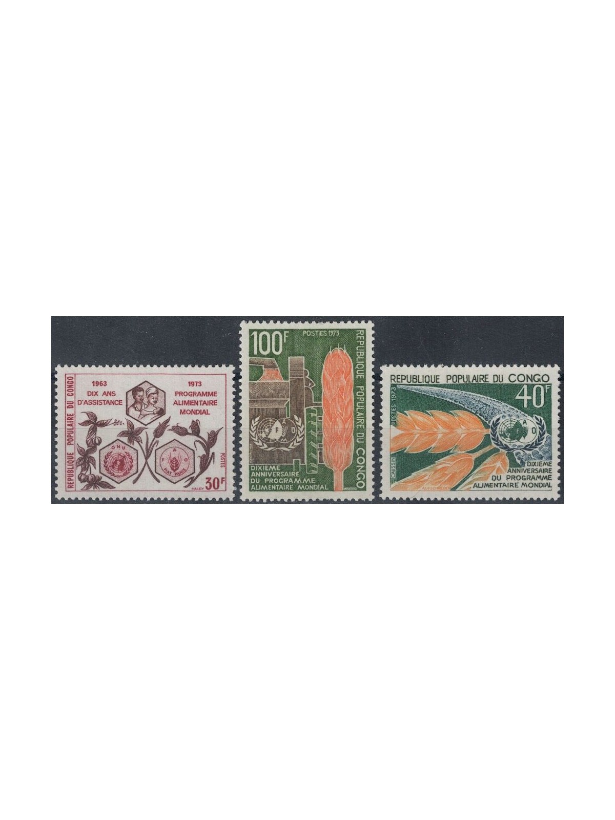CONGO (BRAZZAVILLE) 1973 Food program 3v MNH**