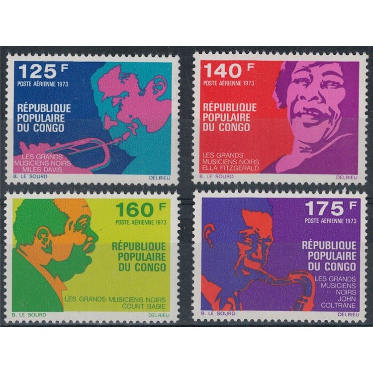CONGO (BRAZZAVILLE) 1973 Great musicians, airmail 4v MNH**