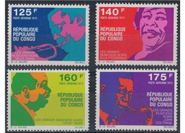 CONGO (BRAZZAVILLE) 1973 Grandi musicisti, posta aerea 4v MNH**