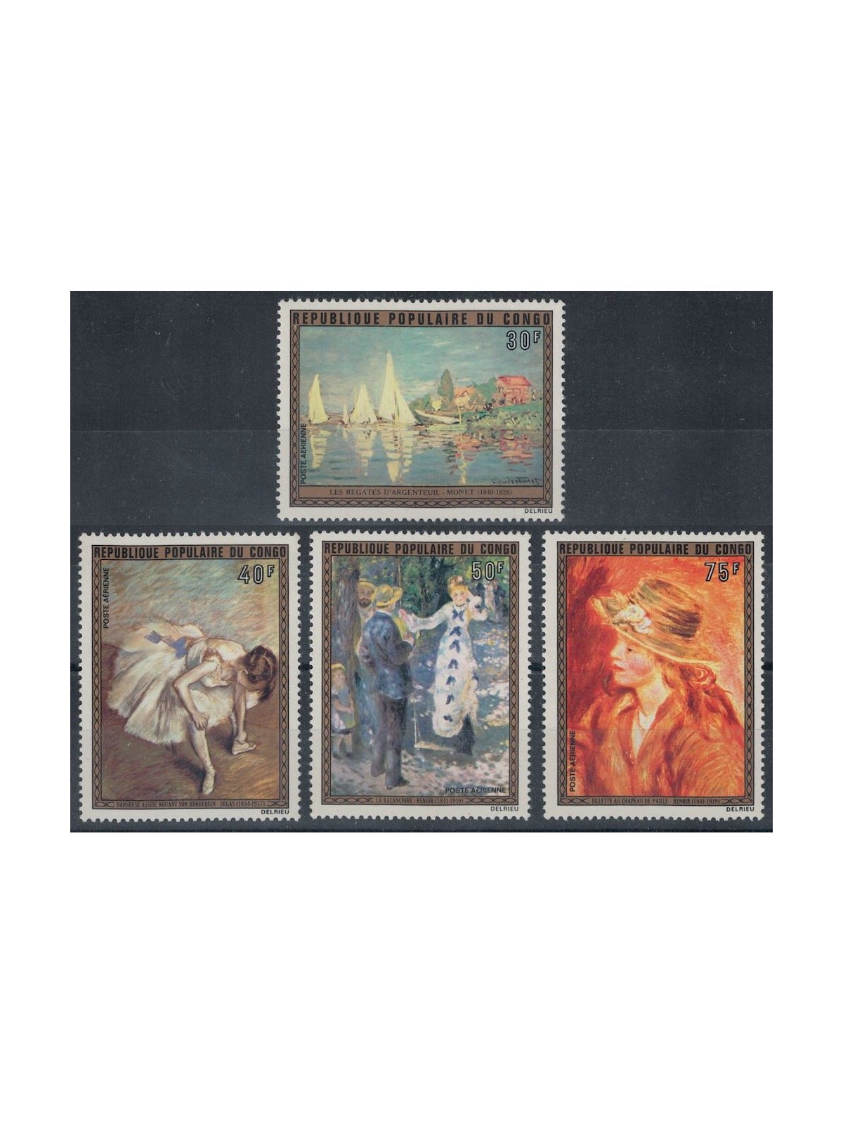 CONGO (BRAZZAVILLE) 1974 Famous Paintings, Airmail 4v MNH**