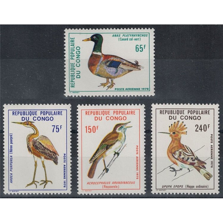 CONGO (BRAZZAVILLE) 1978 Uccelli, posta aerea 4v MNH**
