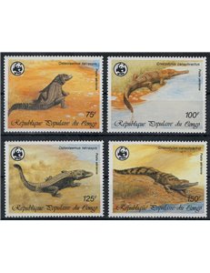 CONGO (BRAZZAVILLE) 1987 Protected fauna, airmail 4v MNH**