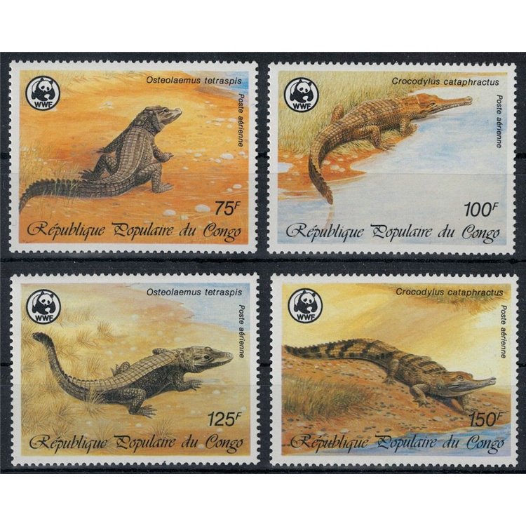 CONGO (BRAZZAVILLE) 1987 Protected fauna, airmail 4v MNH**