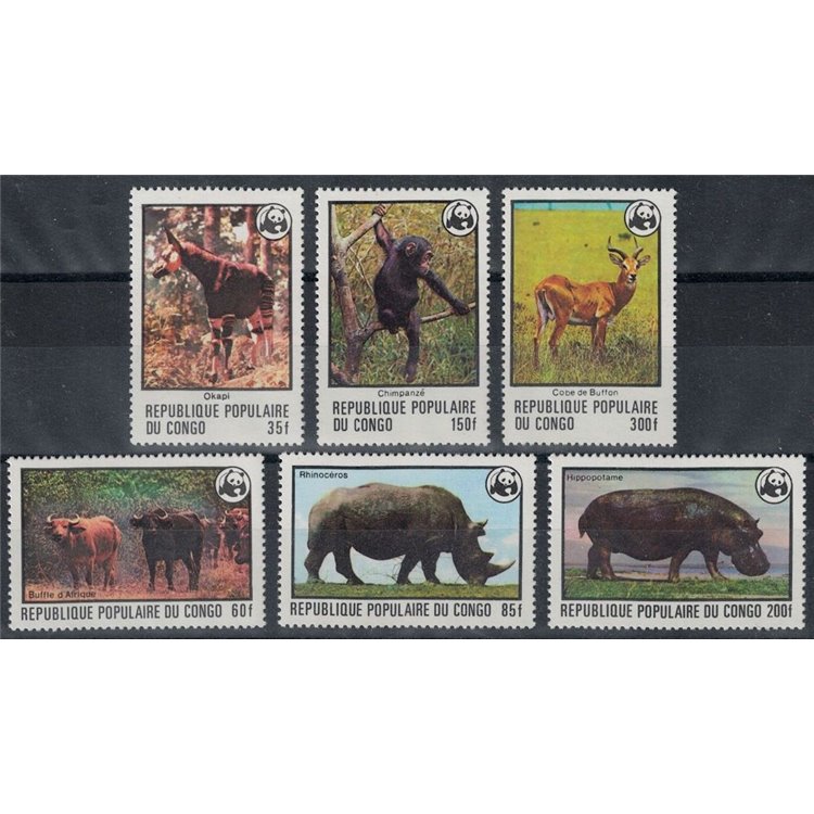 CONGO (BRAZZAVILLE) 1978 Fauna, animals 6v MNH**