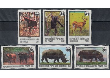 CONGO (BRAZZAVILLE) 1978 Fauna, animals 6v MNH**