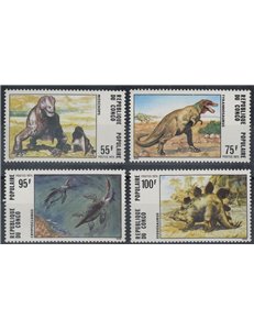 CONGO (BRAZZAVILLE) 1975 Animali preistorici 4v MNH**