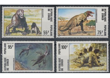 CONGO (BRAZZAVILLE) 1975 Animali preistorici 4v MNH**
