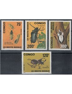 CONGO (BRAZZAVILLE) 1991 Fauna, insects 4v MNH**