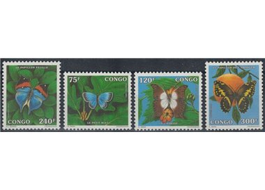 CONGO (BRAZZAVILLE) 1991 Fauna, butterflies 4v MNH**