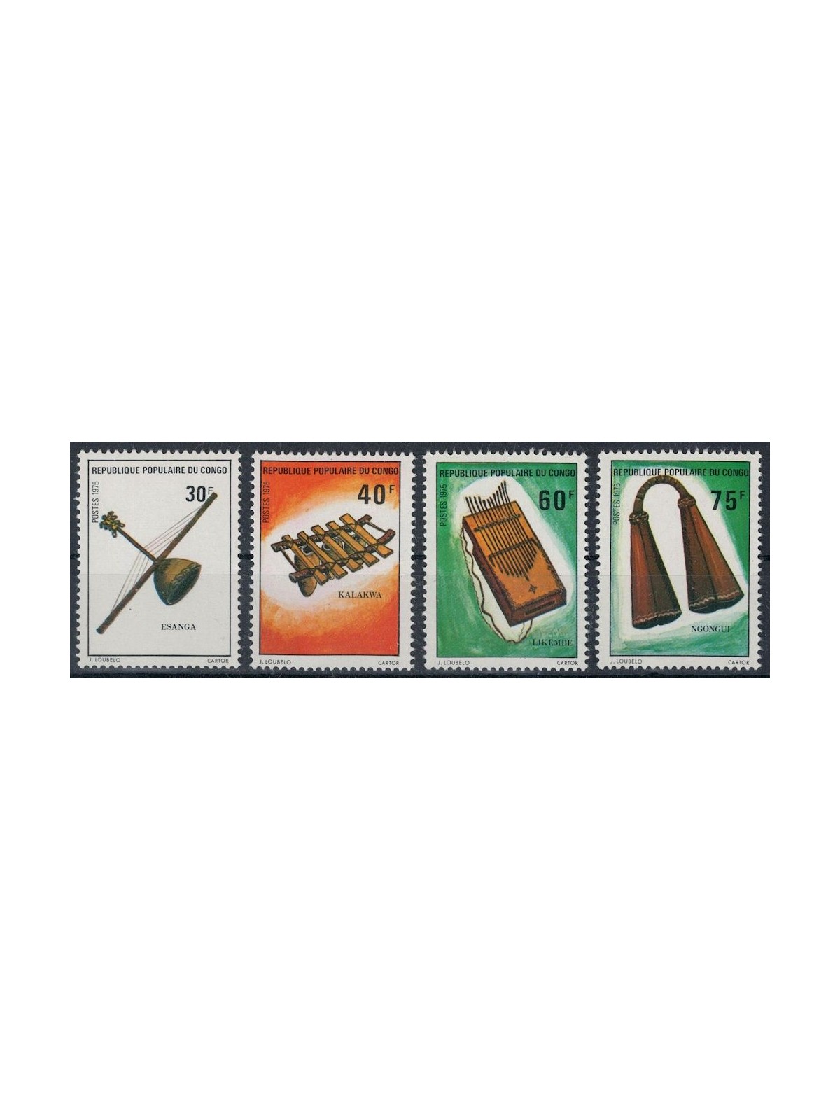 CONGO (BRAZZAVILLE) 1975 Strumenti musicali 4v MNH**