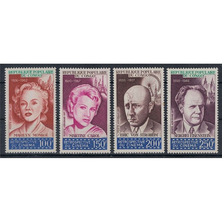 CONGO (BRAZZAVILLE) 1971 Cinema Retrospective 4v MNH**