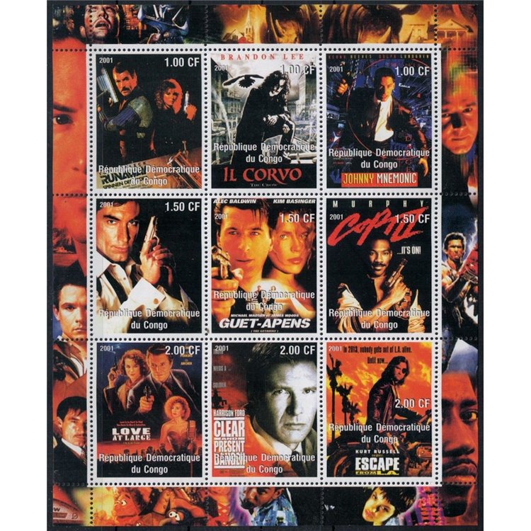 CONGO (KINSHASA) 2001 Cinema, film 9v MNH**