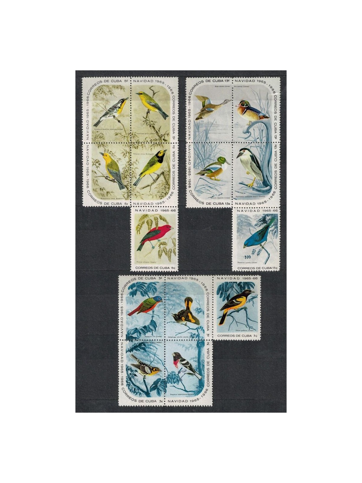 CUBA 1965 Christmas, birds 15v MNH**