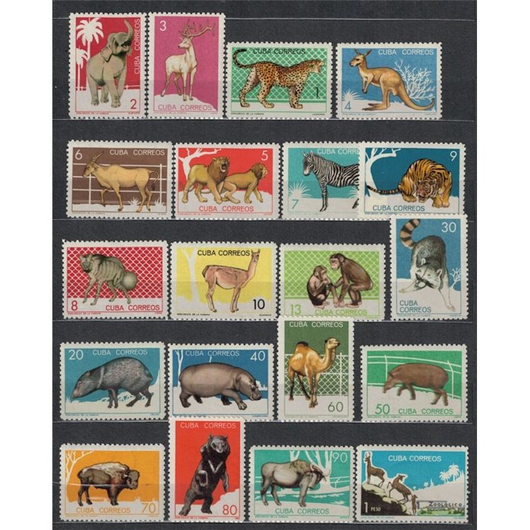 CUBA 1964 Animali dello zoo 20v MNH**