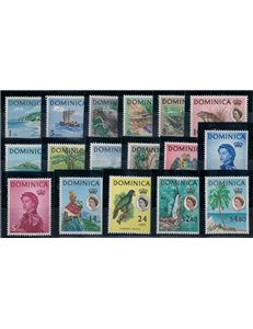 DOMINICA 1963 Serie ordinaria 17v MNH**