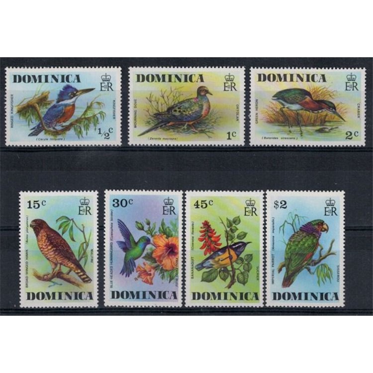 DOMINICA 1976 Fauna, birds 7v MNH**