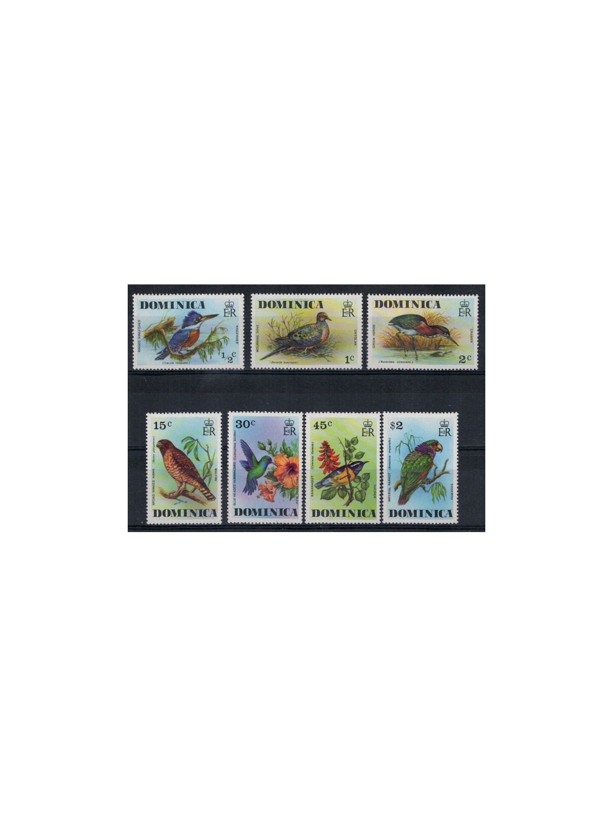 DOMINICA 1976 Fauna, uccelli 7v MNH**