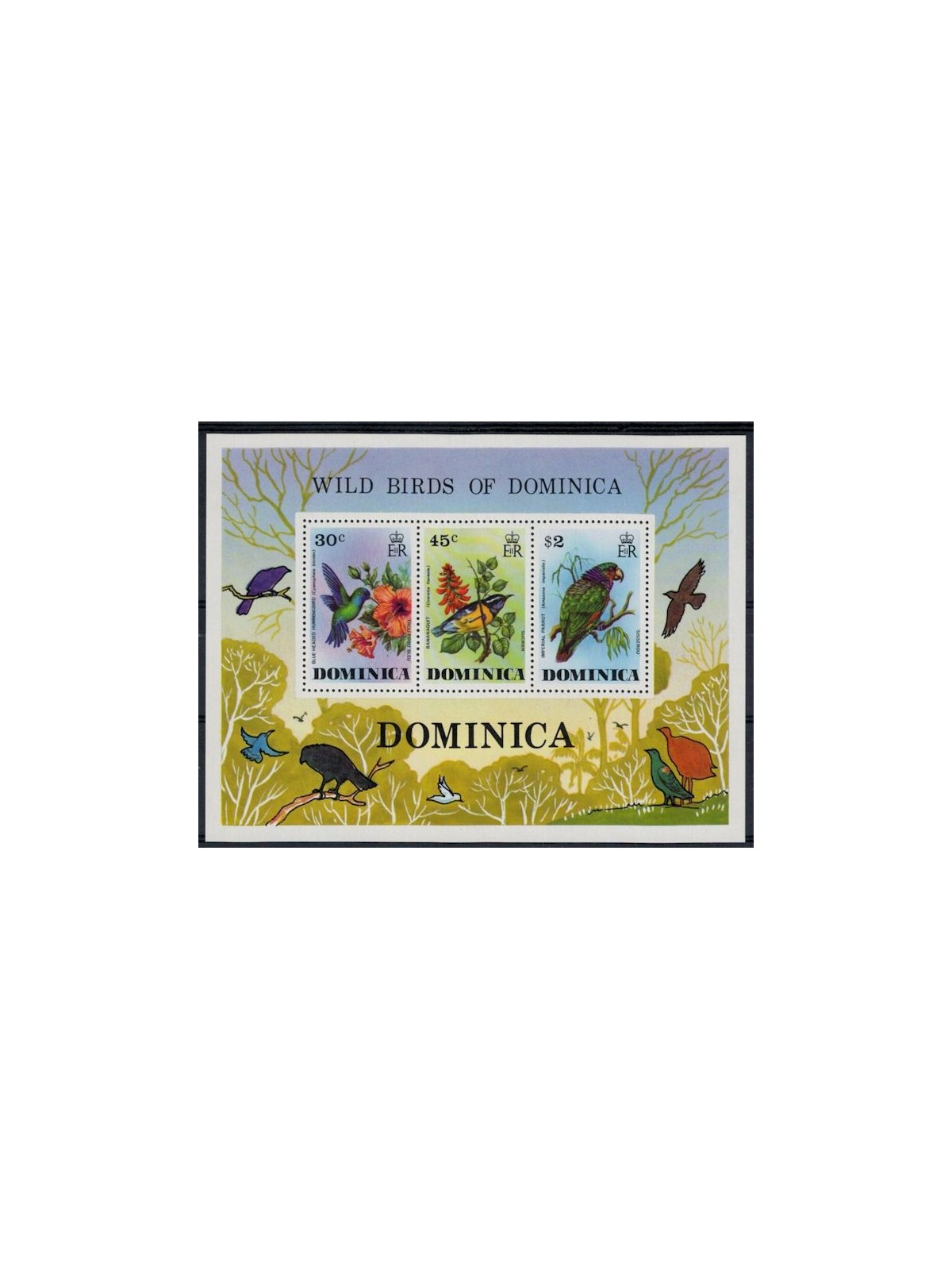 DOMINICA 1976 Fauna, uccelli 1 BF MNH**