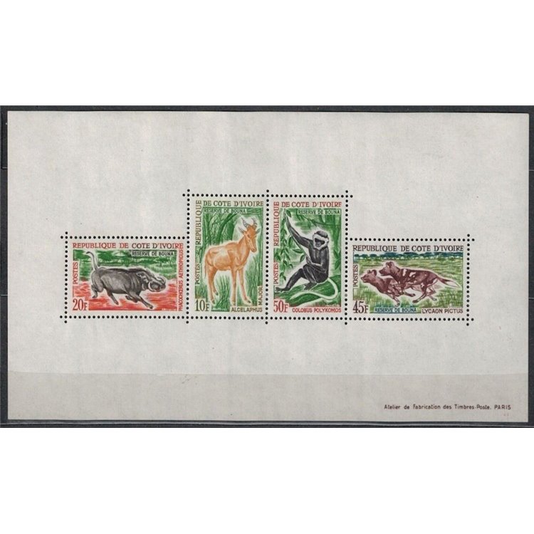 IVORY COAST 1963 Fauna, animals s/s MNH**