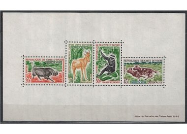 IVORY COAST 1963 Fauna, animals s/s MNH**